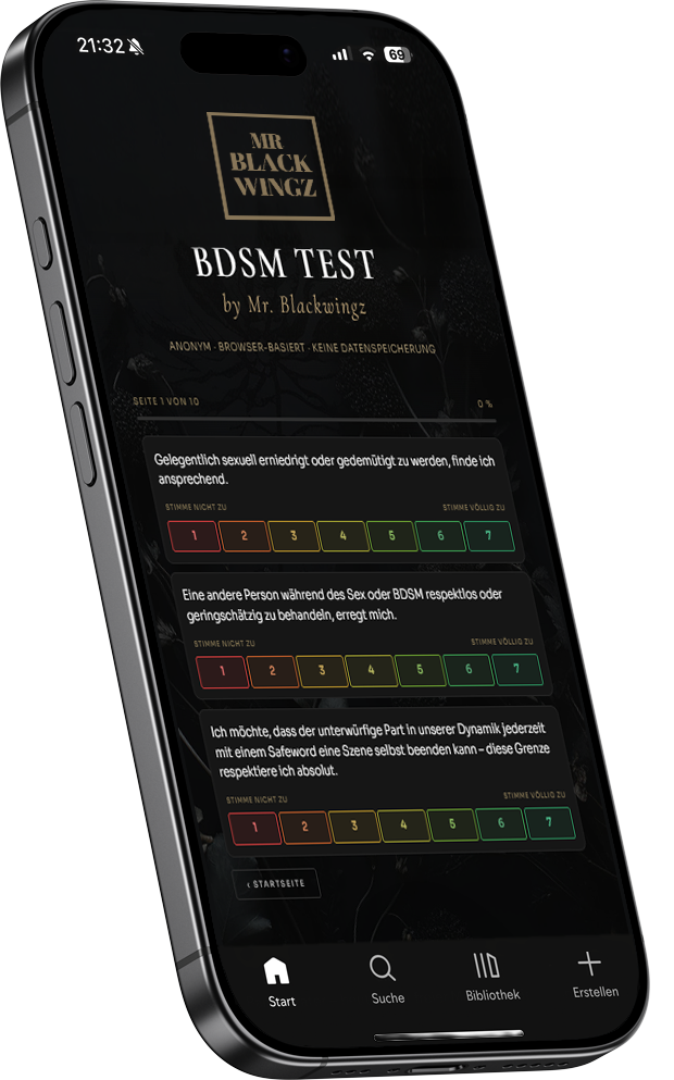 BDSM-Persönlichkeitstest auf dem Smartphone